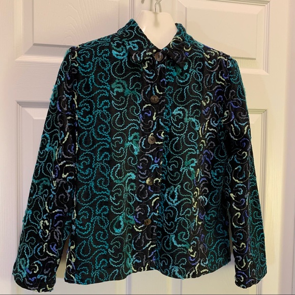 Chico’s Black w/ Multiple Shades of Blue JacketsM